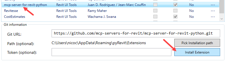 gabriel_ofonime's tweet photo. Connect your Revit with Claude AI (Part 3)

If you have installed pyRevit extension, you're ready for the next step.

In your pyRevit menu, click extensions

Scroll down to find "mcp-server-for-revit-python"

Install the extension

Then you see the path? copy that address https://t.co/AZ0buNkzxe