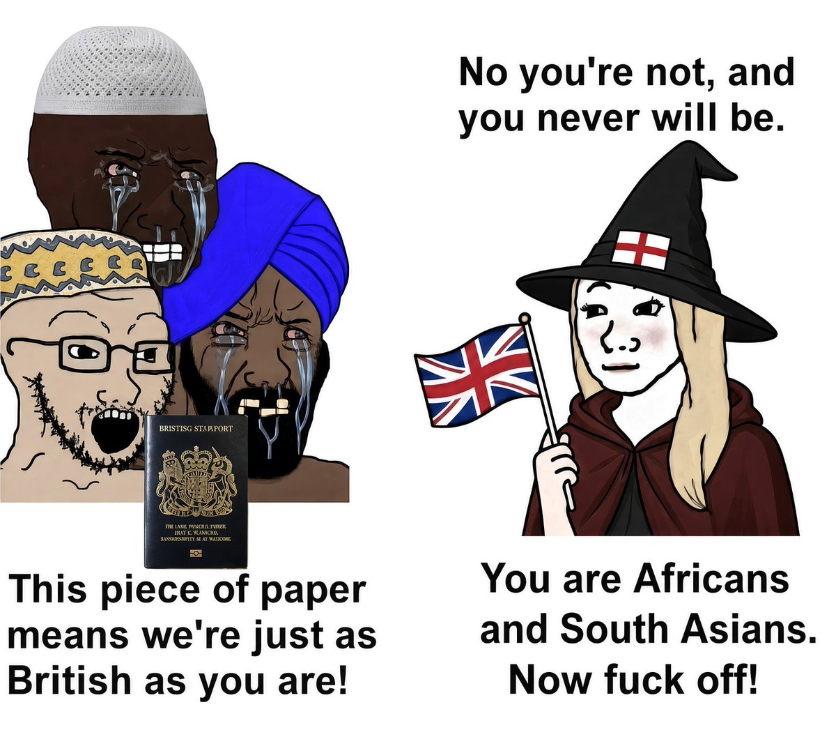 BGoodun76420's tweet photo. A piece of paper doesn’t make you British. We are White 🤍 https://t.co/yRXoRXkQ7c