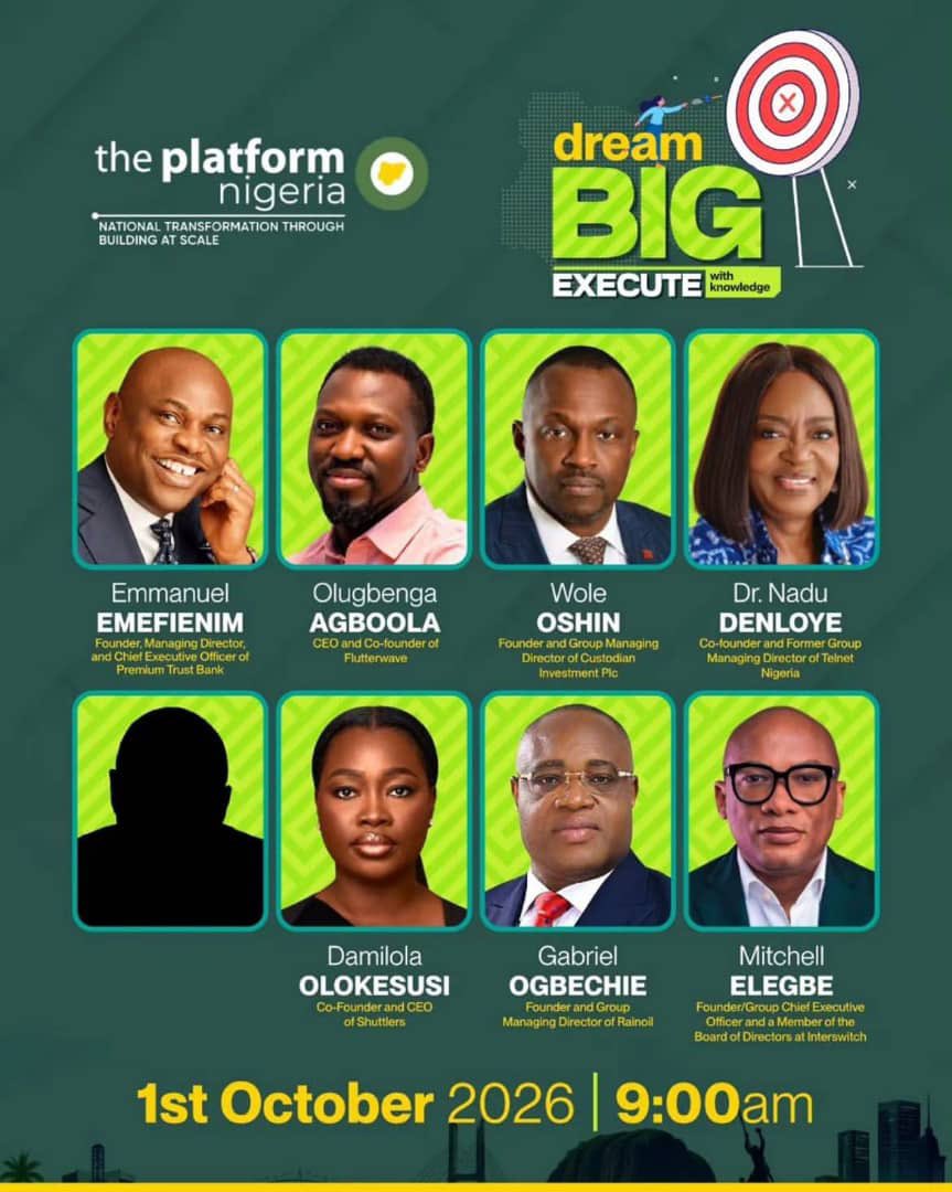 tcnikeja's tweet photo. Join us tomorrow for The Platform Nigeria.

We are engaging with National Transformation from the angle of building businesses at scale.

Dream BIG. EXECUTE with knowledge.

Register now: https://t.co/UbCRyiX8B5.

#ThePlatformNigeria #BusinessAtScale #October1st https://t.co/EOU8MdiVAG