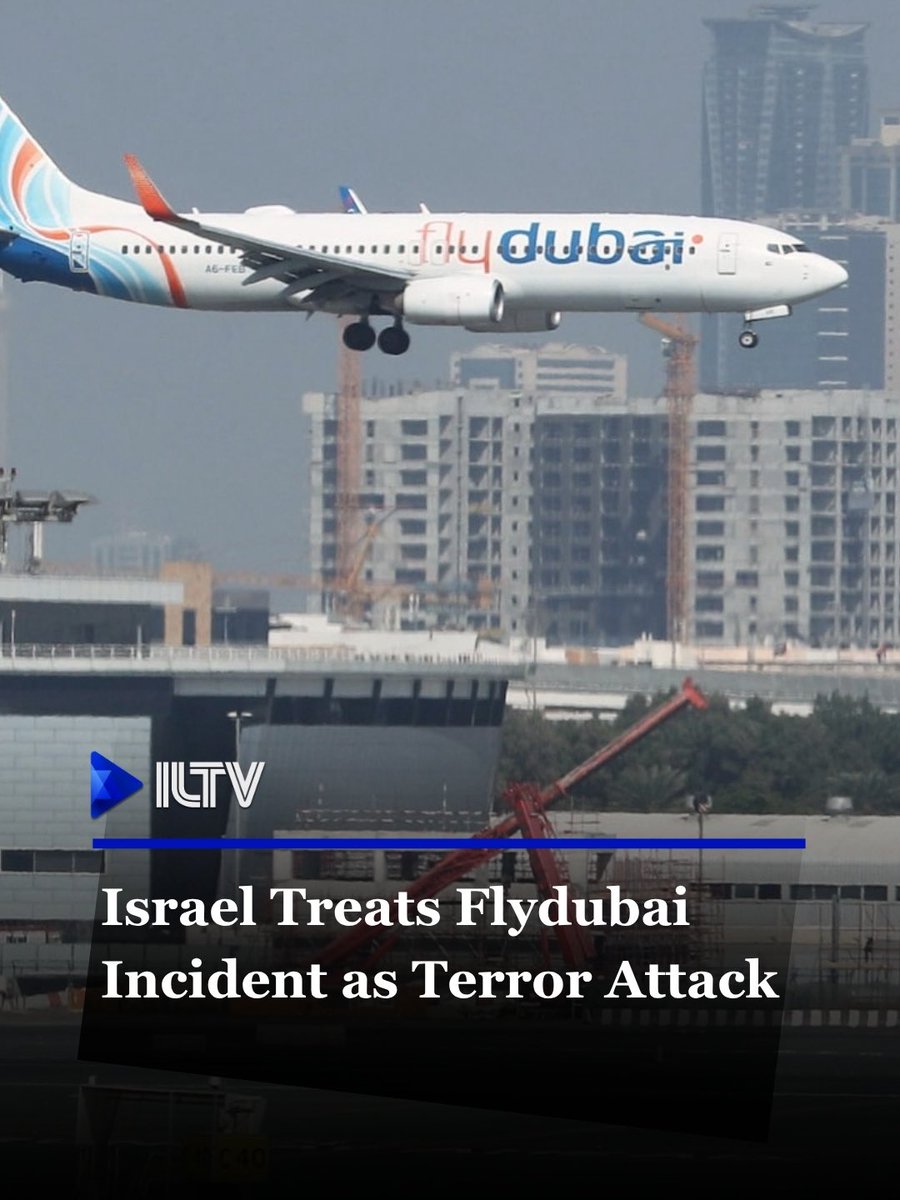 ILTVNews's tweet photo. Israel is now treating the flydubai incident as a terrorist attack, according to updates from journalist Amit Segal.

The co-pilot allegedly repeatedly stabbed the captain before crew members and passengers broke into the cockpit and subdued him. A senior official says there are growing indications that the attacker intended to take control of the plane and crash it with the passengers on board.

The suspect is being questioned, and authorities are investigating his identity and background.

Israel is now considering sending an Israeli Air Force plane to Saudi Arabia to bring the passengers home, after El Al also offered to operate a rescue flight.