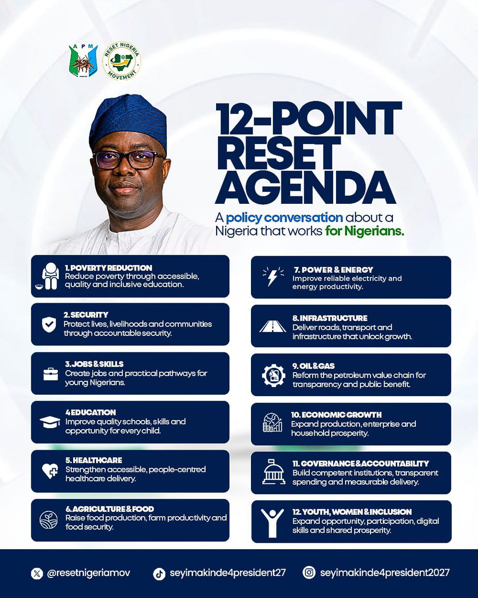 Sulaimonsherif4's tweet photo. ✅ Strong decisions on People-focused results through  Reset Agenda.  Seyi Makinde is building an economy that expands opportunities without crushing the masses.

#Voteseyimakinde4president #Seyimakinde4president2027 #Nigeriafirst #Resetnigeria2027 #Seyimakinde2027 https://t.co/I33GjDSY1k