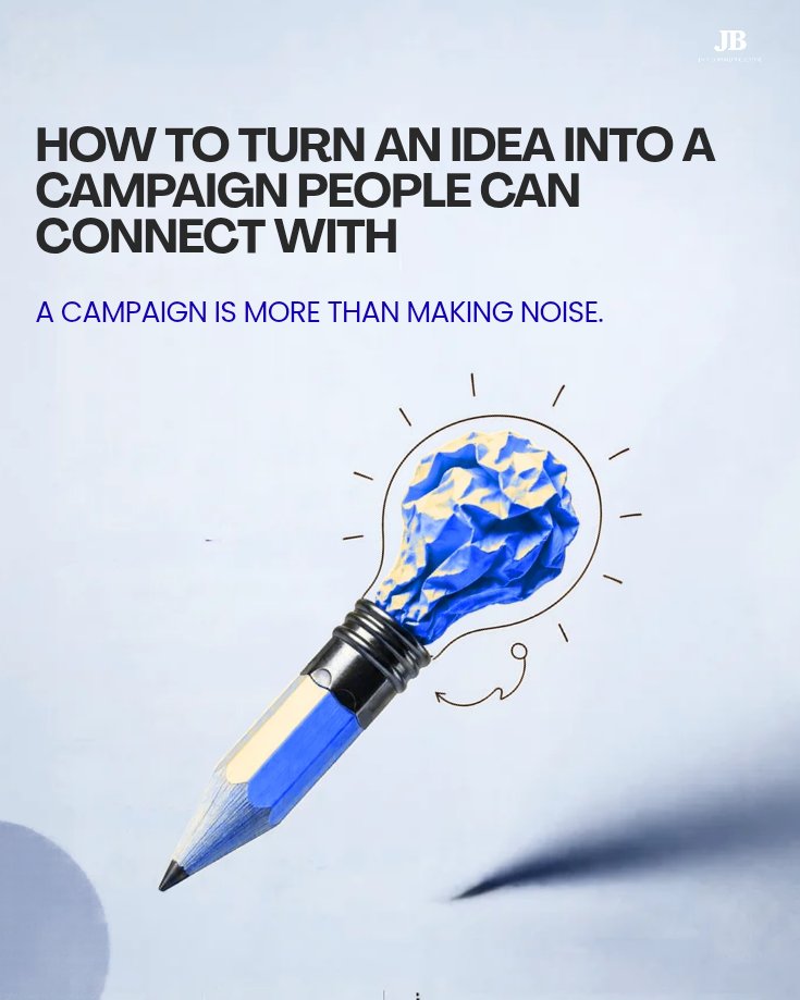Jbcommshq's tweet photo. A campaign can get attention and still fail to move anyone.

At J&amp;B Communications, we help brands develop campaigns that are built around a clear idea, the right audience, and a reason to care.

Have a campaign idea in mind? Send us a DM. https://t.co/djSAgRaz4m