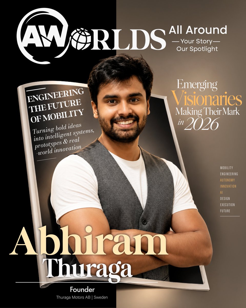 all_aroundworld's tweet photo. Abhiram Thuraga - Emerging Visionaries Making Their Mark in 2026
📷 Read the full feature:
https://t.co/H8FULR3VWf
#AllAroundWorlds #EmergingVisionaries #AbhiramThuraga #ThuragaMotors #FutureMobility #AutomotiveTechnology #ElectricMobility #Engineering #Innovation https://t.co/osWmQ6OF2r