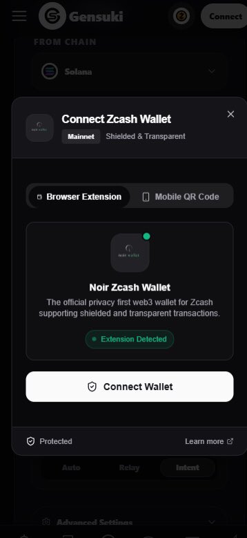 Gensuki_'s tweet photo. 🚀 GENSUKI × @Zcash Integration is LIVE!🛡️

Gensuki has successfully integrated the @Zcash chain, bringing Zcash wallet connectivity and cross-chain functionality directly to the Gensuki platform.

🔐 ZCASH WALLET CONNECTION
You can now connect your Zcash wallet using the **Noir Wallet extension provider** or connect through the **WalletConnect QR code scanner**.

Once connected, you can:
• 💰 Manage and control your Zcash funds
• 🔄 Swap assets
• 🌉 Bridge funds across supported chains
• 🛡️ Use Zcash privacy features

🌐 @near_intents ROUTING IS NOW INTEGRATED!

Gensuki has also successfully integrated @near_intents  routing, making it easier to move funds between other supported chains and the Zcash network.

The integration also supports:
•Privacy Mode and Refund Mode, giving users additional options when bridging funds.

🧱 COMING NEXT.
We’re also launching:
• 👛 Native Zcash wallet creation
• 🖼️ Zcash NFT marketplace
• 🚀 Zcash NFT & token launchpad

This is just the beginning of Gensuki on Zcash. More features are coming as we continue building the Zcash ecosystem into Gensuki.

👉 Try the new features:
https://t.co/P29O9Kbxl3

@zooko @ZcashFoundation