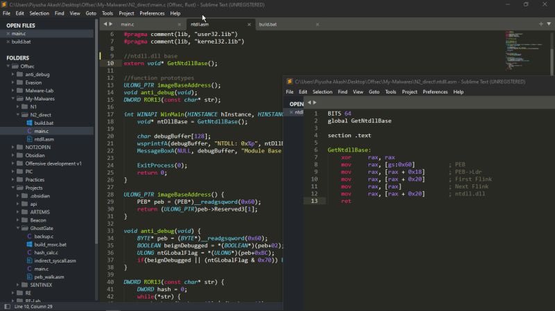 0xmrlowlevel's tweet photo. Don’t use GetModuleHandleA/W to get base address of ntdll.dll. Try PEB walking instead. 

#windows #EDRBypass #WindowsInternal #pebwalking #lowlevel #assembly https://t.co/5nqiEFowAr