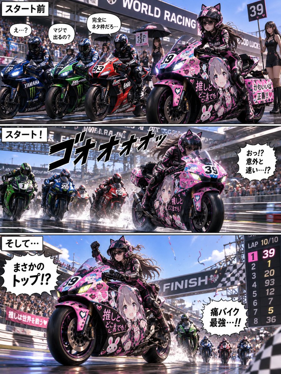 FNw24K0S's tweet photo. お疲れ様です✨

いいね、リポスト等ありがとうございます😊

今日も　よろしくお願いします🙇

#AIイラスト

#Alart 

⬇️最強の痛バイク😅 https://t.co/i1sMqYc3gP