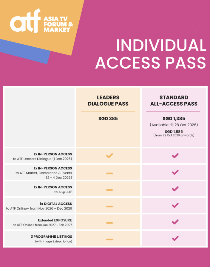 TotalLicensing's tweet photo. Partnership: ATF: THE BUSINESS OF CONTENT. IP THAT MOVES MARKETS
 🎟️ Sign up for an All-Access Pass by 28 October and enjoy up to 26% OFF.

🔗 ATF 2026 Registration Form - New Registration #ASIATVFORUM #ATF

https://t.co/UJT9OK98zC https://t.co/4nJX2YnHsh