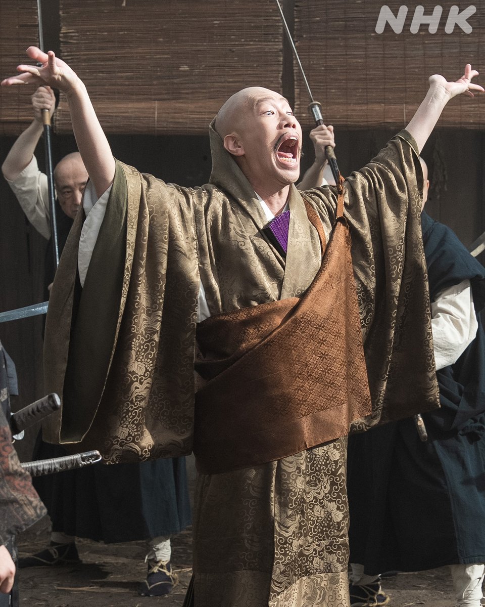 nhk_toyotomi's tweet photo. 「我らに従わぬ村は、必ずや神仏の罰を受けるであろう！」

#坂口涼太郎 さんが演じた磐覚‼️
ぜひ映像でご覧ください🔗https://t.co/f3ls8B9AXx

#豊臣兄弟 https://t.co/jitvMZxQsC
