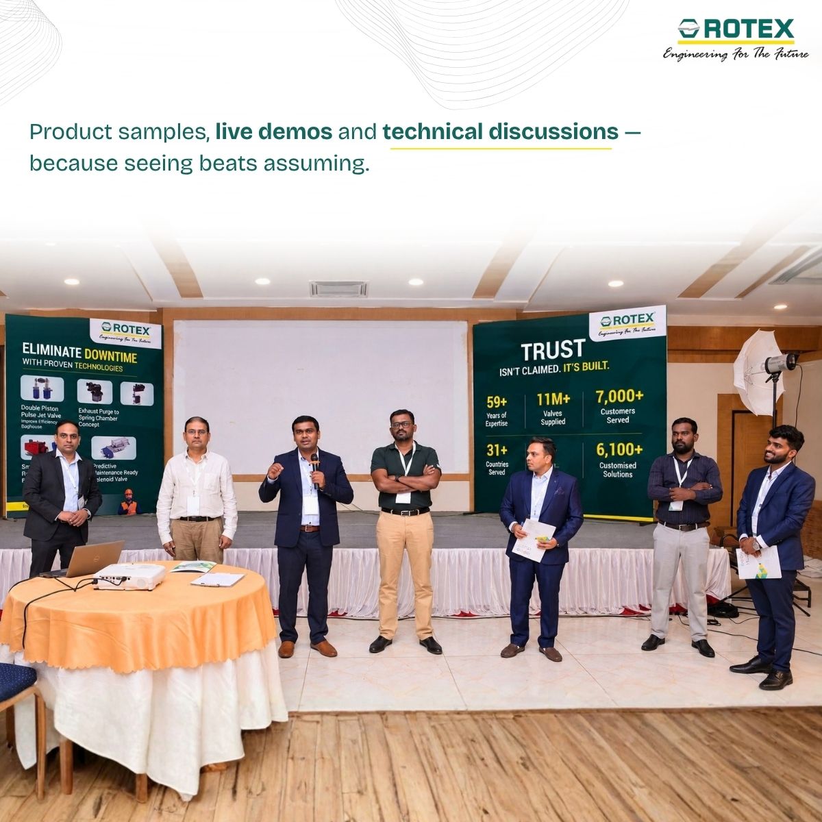 RotexAutomation's tweet photo. India’s Biggest Cement Conclave, hosted by Rotex, brought 62 leaders from 7 cement plants together in Ariyalur. From smarter SOV &amp; PJV applications to pneumatic reliability, discussions were practical, technical and action-driven. Now, let’s take reliability to the plant floor. https://t.co/3rS5bjYbKa