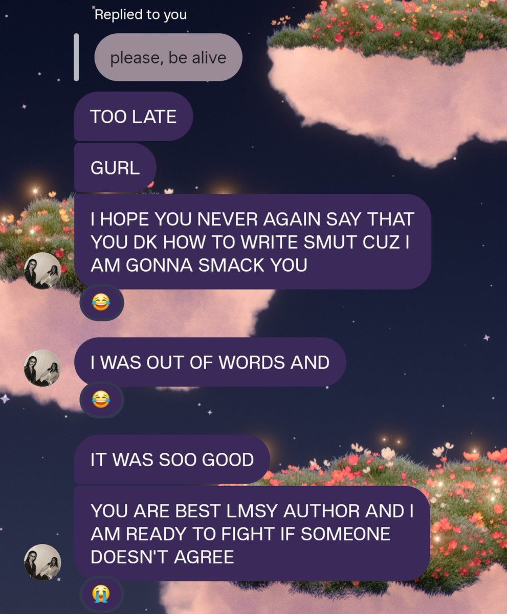 selixrz's tweet photo. Xaden57 overreacting in my DMs over a smut scene I wrote HWHHAHAHAHAHA https://t.co/mbGPcbRLzX