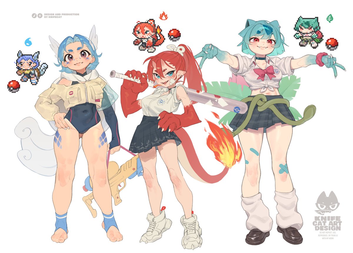 KnifeCat_tw's tweet photo. Second phase
💧🔥🌿
#ポケ擬 
#knifecArt https://t.co/8JM4vWAlGy