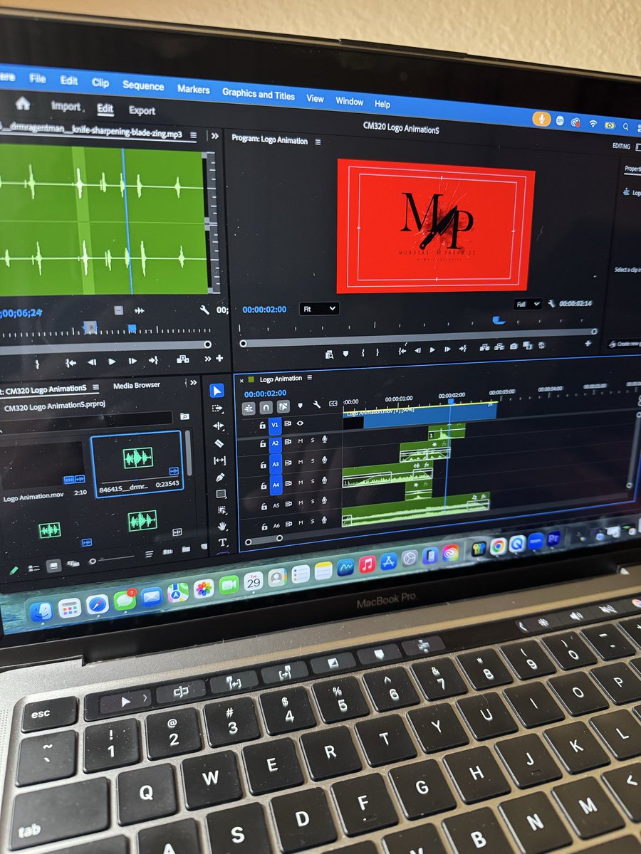 elyssa_duarte2's tweet photo. Just a fun little 10-minute editing practice by adding sound to our Logo Animation! LMK what you think with a GIF!#premierepro #quickedit @CM320Class @M4N74RFL7 @luckieredacted https://t.co/dsWdWicGWQ