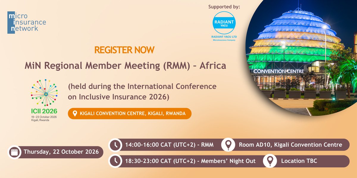 NetworkFlash's tweet photo. 🇷🇼 Meet us in Kigali at #ICII2026! We have an exciting agenda in store on 22 October, including Behavioral Diagnostics for Inclusive Insurance session by
@BusaraCenter and our Members’ Night Out, sponsored by @RadiantYacu 🔗 Register (members only): https://t.co/KAx6DT5Pd3 https://t.co/BoGyzocI1F