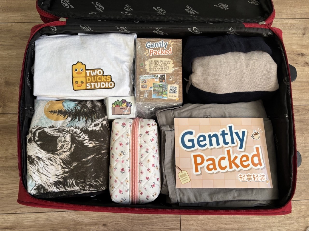 TwoDucksStudio's tweet photo. Gently Packed is not just a game - it is a LIFESTYLE.
One of the 🦆 is officially ready for the journey!
RedNote 2.0 is just around the corner, and we are completely ready. See you soon! 🌸 
#indiegame   #rednote #gamingcommunity #gamingnews #cozygame https://t.co/QgLQzsRsZT