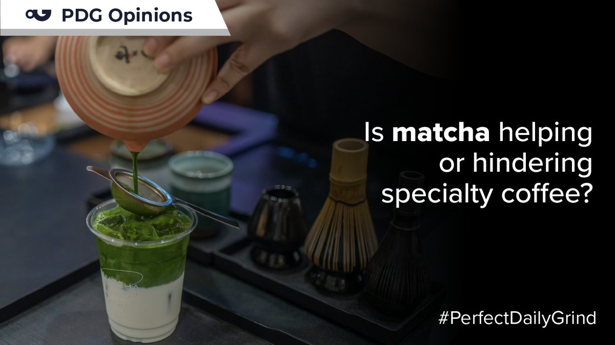 PerfectDailyG's tweet photo. The coffee show Kirk recently put forward an interesting hot take: matcha is actually doing specialty coffee shops a huge favour.

Matcha usually gets framed as the opposite of everything specialty coffee stands for, so what's your take? https://t.co/xrb62QlGyF