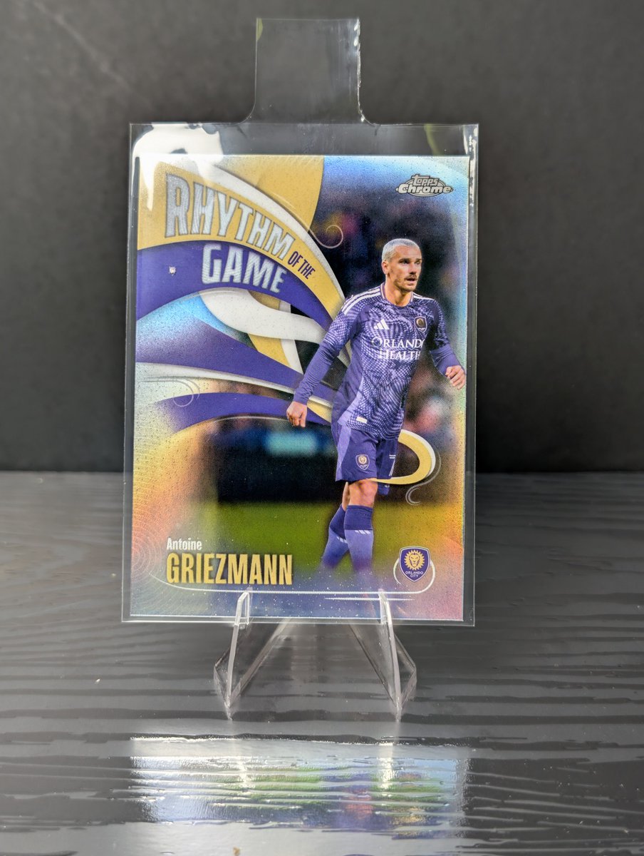 HarpoonHobbyCo's tweet photo. ⚽ Antoine Griezmann — Orlando City SC FW
2026 Topps Chrome · Rhythm of the Game RG-18
France international. Progressive passer. Clinical finisher.
Purple kit + Chrome foil 🔥
#AntoineGriezmann #OrlandoCitySC #MLS #ToppsChrome #HarpoonHobbyCo
https://t.co/10EgnBl3nV https://t.co/9YvEYZEyMD