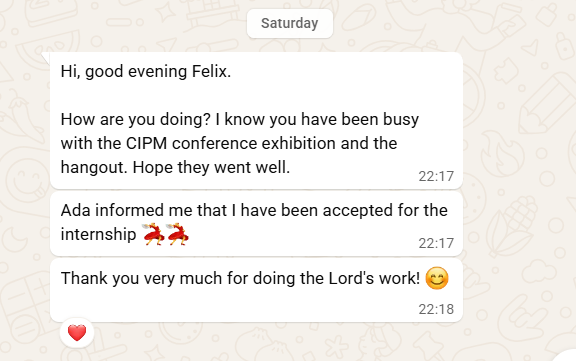 bsong_HR's tweet photo. This one means a lot to me

When I started @TalentFactoryHQ, I dreamed of bridging the gap between learning  &amp; experiencing HR

Our Cohort 1 Fellows haven't even finished yet &amp; one has already secured an HR internship🔥

This is the dream. Cohort 2 is open
https://t.co/FmDsGD1ErC https://t.co/RuGZ496GAm