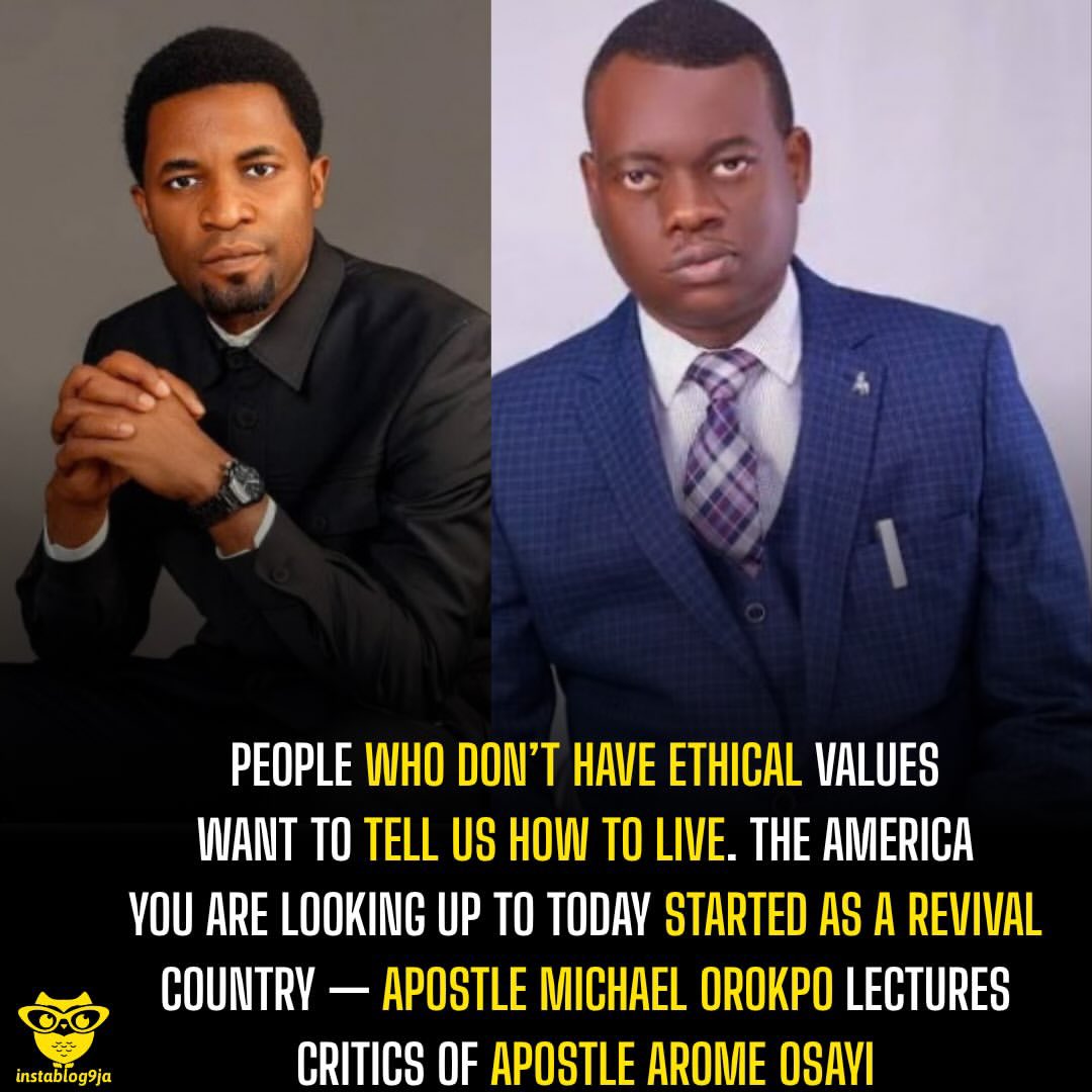 instablog9ja's tweet photo. People Who Don’t Have Ethical Values Want to Tell Us How to Live. The America You Are Looking Up to Today Started as a Revival Country — Apostle Michael Orokpo Lectures Critics of Apostle Arome Osayi 

Apostle Michael Orokpo has issued a strong warning and educate those criticising Apostle Arome Osayi amid the ongoing backlash surrounding his comments on the prophetic destiny of Nigeria. 

Reacting to the controversy, Orokpo questioned the ethical values of those att@cking the cleric, particularly those mocking another person’s physical challenges. 

“Apostle Arome was talking about the prophetic destiny of Nigeria. Instead of asking questions, he jumps on a blog and is now trying to challenge that wisdom,” Orokpo said. 

He added, “The person who wants to tell Nigerians how to live does not have ethical values. You are making mockery of somebody’s physical issues, and then you want to advise Nigerians. If you don’t have ethical values, how can you even begin to tell us how to live?” 

Orokpo further argued that Nigeria’s future should not be viewed solely through physical or economic development, stressing the role of Christian values and spiritual foundations in shaping nations. 

“He doesn’t know that even the freedom fight he’s fighting, he was born by the prayer of the church. He doesn’t know the influence that is on his life. He thought he got that influence because he was popular, and he’s making mockery of prayer,” he said. 

Speaking about America and England, Orokpo said their development was also influenced by Christian revivals and values. 

“The civilization of England began with the message of the cross,” he stated, adding that the message “taught them the value of honor, the value of diligence, the value of love, the value of mercy, the value of hard work.” 

“Go ask for the revivals of America and how it bettered the modern America.” 

He concluded that such values became foundations for civilization, while warning against dismissing the spiritual and prophetic dimensions of a nation’s destiny.