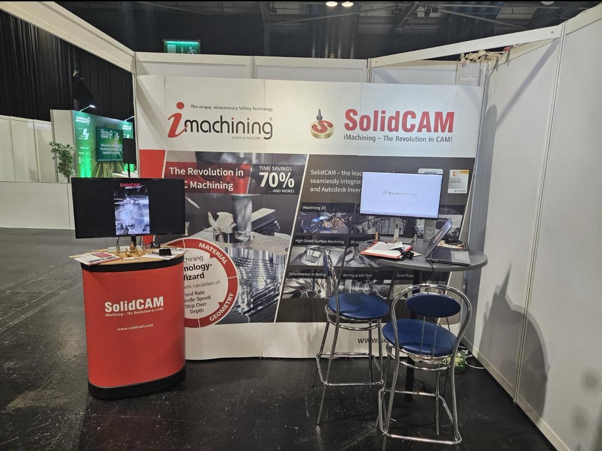 SolidCAMUK's tweet photo. We are here! @SolidCAMUK are Exhibiting at the @MSC_Event from today! Come along &amp; say hello! 
We are at STAND P02. Today &amp; Tomorrow! Today: 9:00am to 4:00pm. Tomorrow: 9:00am to 3:00pm
Still time to register: https://t.co/M5DRKKYCpN https://t.co/q7XOB2n2ER