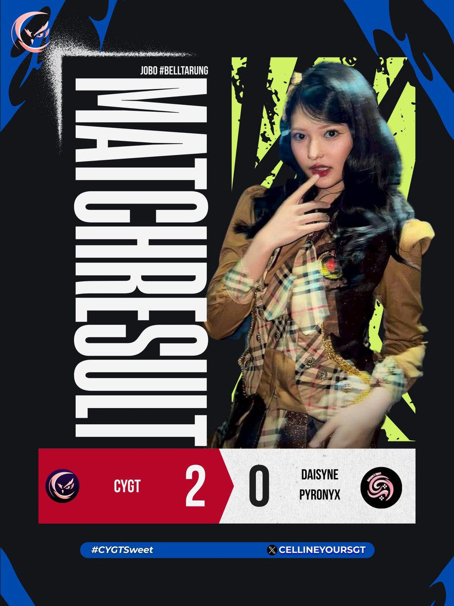 CellineYoursGT's tweet photo. MATCH RESULT🔥

Victory was achieved last night😍

Please always support the lavendarians and also Ms. Elin of course❤‍🔥❤‍🔥💖💖

#CYGTSweet
#Belltarung https://t.co/NhFE8NhQJ3