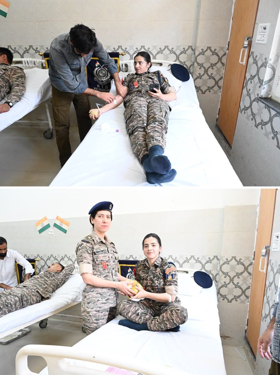 RTCSNRCRPF's tweet photo. #NationalVountaryBloodDonorDay #RTCSNRCRPF व @185Bncrpf  द्वारा SMSH अस्पताल के सौजन्य से रक्तदान शिविर का आयोजन किया गया। जवानों ने रक्तदान कर मानव सेवा व जीवन रक्षा के प्रति अपनी प्रतिबद्धता को पुनः प्रदर्शित किया
#CRPF 
#ServiceAndLoyalty
#NationFirst
#Vandematram150 https://t.co/eH150R9K3v