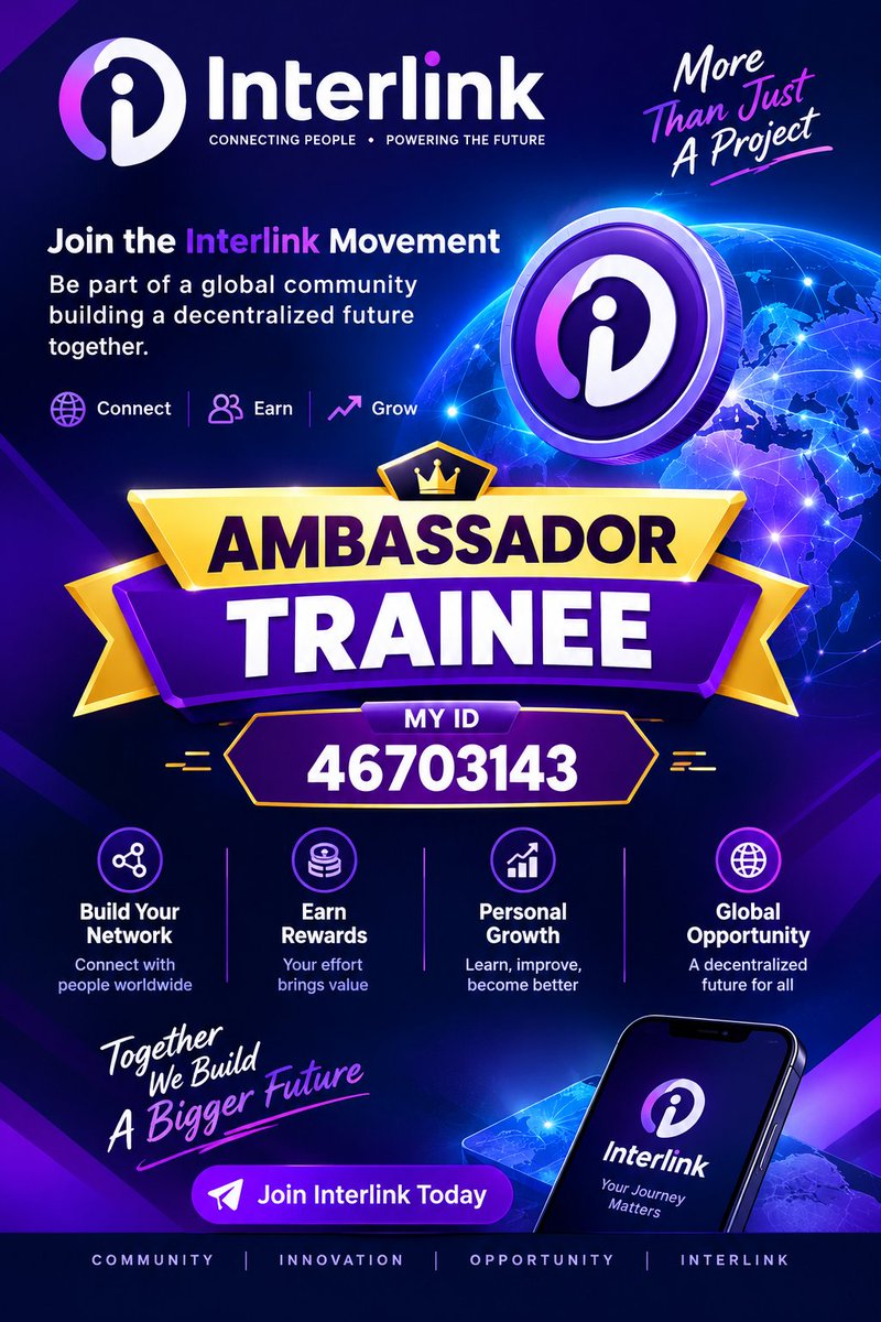 itzexcellencybk's tweet photo. 🚀 Proud to be an Interlink Ambassador Trainee.

Building connections, learning, growing, and contributing to the future of decentralized technology. 🌐💜

Ambassador Trainee ID: 46703143

#Interlink #ITL #ITLX #ITLG https://t.co/wGgKAukQ8E