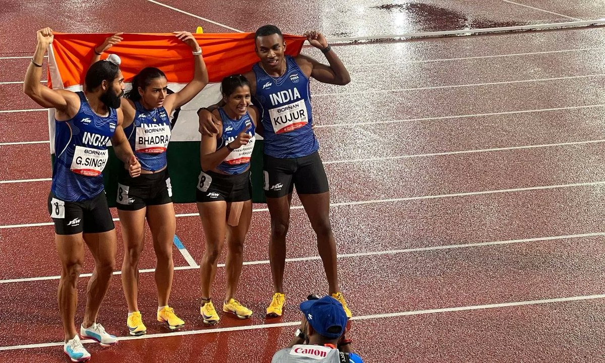 cgstblrzone's tweet photo. 🇮🇳 Proud moment for #CGSTBengaluru Zone! Congratulations to Sneha S S on winning 🥉 Bronze for India in the Mixed 4×100m Relay at Asian Games 2026. Your achievement makes us proud! 👏🇮🇳

#AsianGames2026 #TeamIndia https://t.co/X86A9daIFA