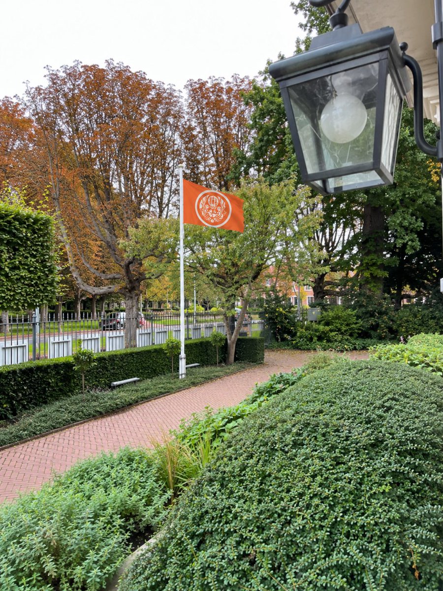 CanEmbNL's tweet photo. Today, we raise the Survivors’ Flag at @CanEmbNL to mark the Canada’s National Day for Truth and Reconciliation. We honour Survivors, remember those who never returned home, and reflect on the path toward reconciliation. Learn more: https://t.co/lcdOFkJqf6 https://t.co/koOPZrL2ej