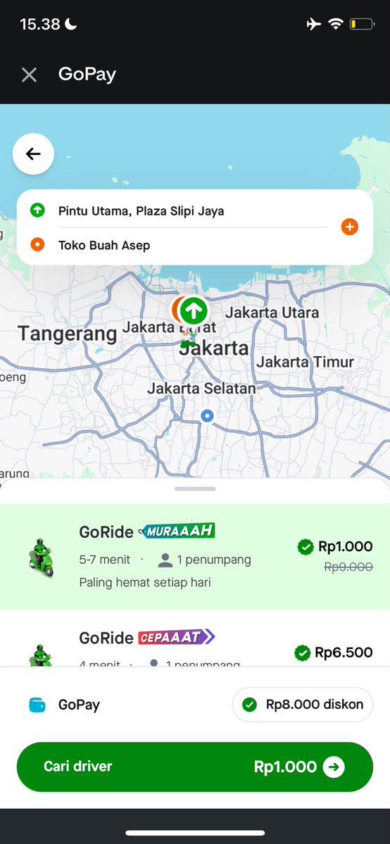 Rejekinomplok01's tweet photo. pilihan yg gak perlu mikir. jelas mau banget dong pesen gojek buat beli buah. karena ada Gojek 1000 Diaplikasi GoPay. inget guys, bayar cuma seribu rupiah aja loh. asyik https://t.co/ht9TFaV8c0
