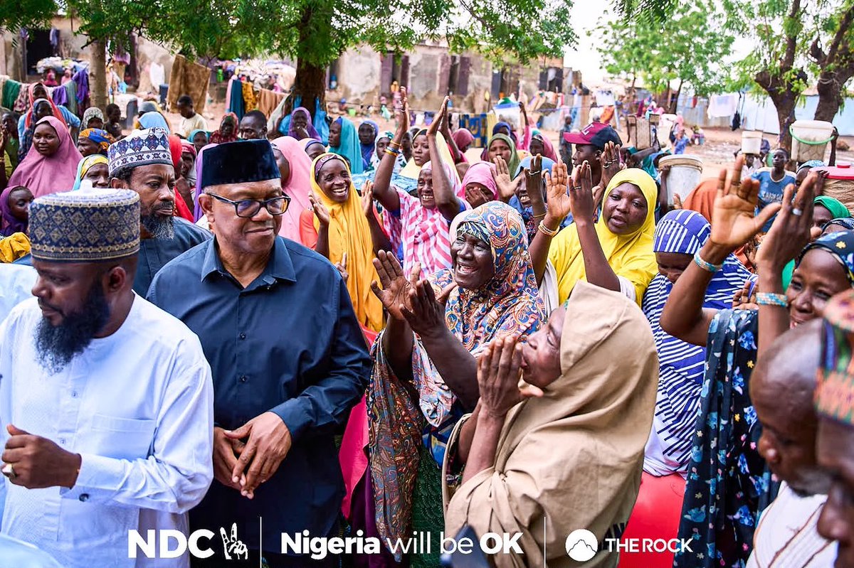 PeterObi's tweet photo. IN CONCLUSION OF MY VISIT TO SOKOTO STATE

Yesterday, 29th September, in continuation of my two-day visit to Sokoto State, I had extensive consultations and discussions with various groups from across the state on insecurity, out-of-school children, endemic poverty, youth unemployment, drug prevalence, and other issues affecting our people in this part of the country.

My final engagement was a visit to the Ramin Kura IDP Camp in Sokoto North LGA, within the Sokoto metropolis, which is currently housing over 1,000 internally displaced persons.

During my tour of the facility, I found it particularly distressing to see Nigerians crammed into makeshift shelters and thatched rooms, with some rooms housing as many as 10 persons. The camp also lacks adequate toilet facilities, a primary healthcare centre, and even a basic school for the children.

I have always insisted that as long as even one Nigerian lives in an IDP camp, we are all internally displaced. Therefore, the government of today must work assiduously to make the temporary accommodation for our dear citizens living in these camps comfortable, while ensuring that all the underlying security issues that created these conditions in the first place are resolved, to enable them to return to their ancestral homes.

This is my 12th visit to IDP camps across Nigeria, and, just like in the others, I am committing to continuously supporting these Nigerians for as long as it takes.

This is why I continue to say that the President’s and political office holders’ holidays must be within Nigeria, so that they can see first-hand the difficulties faced by these fellow Nigerians, whose vulnerability has been worsened by the failure of government to prioritise critical areas of development.

Let me seize this opportunity to again call on the government and the relevant agencies to immediately look into the plight of these citizens and address their pressing needs.

A New Nigeria is POssible and will be OK.