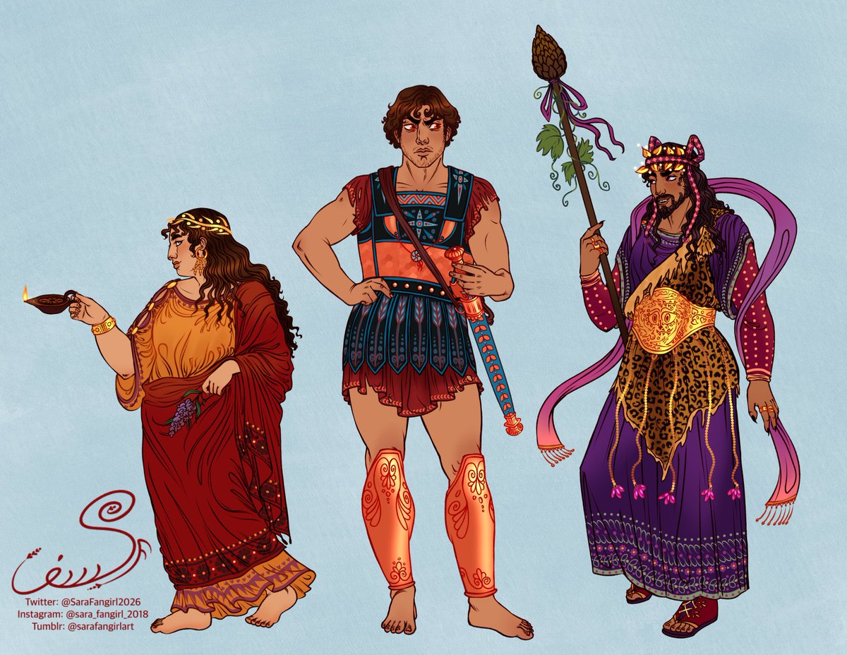 SaraFangirl2026's tweet photo. Hestia, Ares and Dionysus. 
:) https://t.co/9qtZ40P09C
