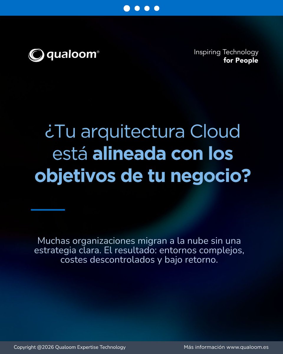 qualoom's tweet photo. Estar en la nube no garantiza eficiencia.

La clave está en alinear la arquitectura cloud con los objetivos de negocio.
Costes, escalabilidad, seguridad… todo depende del enfoque.

¿Tu cloud impulsa o limita tu crecimiento?

#Cloud #FinOps #DevOps #TransformacionDigital https://t.co/pXcJrvzOYb