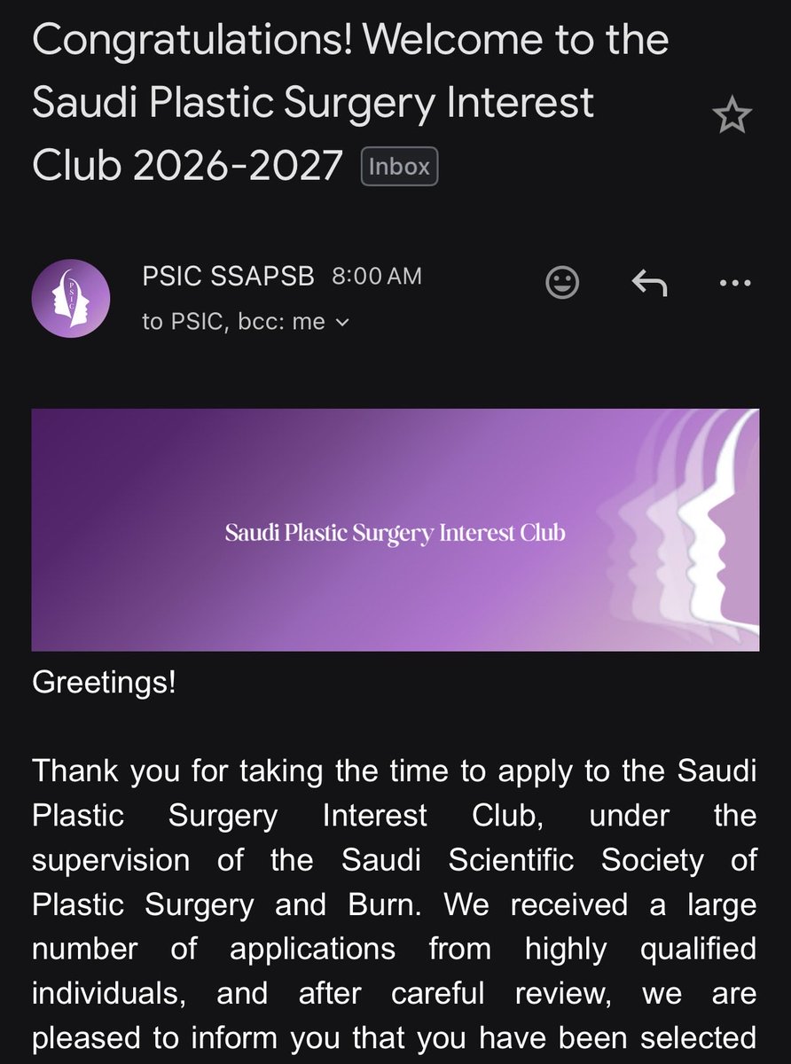 RealHeroMO's tweet photo. Excited to be joining the Plastic Surgery Interest Club !
Looking forward to a new chapter, new experiences, and opportunities to learn and grow 

#PSIC2026 https://t.co/IC8SbeXfyw