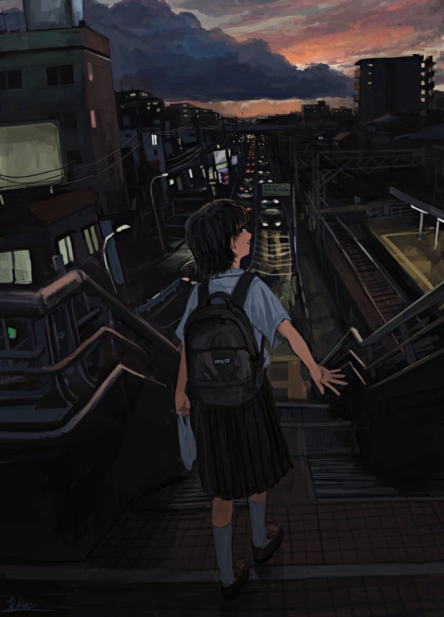 ankma_illust's tweet photo. あの茜は思い出のままで https://t.co/W6HiEH3E2R
