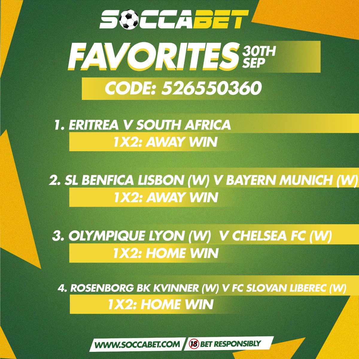 soccabet's tweet photo. Its midweek, let's make some cash. The day's predictions are ready and they look very good.... Choose between Safe, Favourites, Thriller and Other Sports predictions and bet responsibly on the soccabet app. #betwithsoccabet #betresponsibly🔞 https://t.co/e6X8BGWaZl