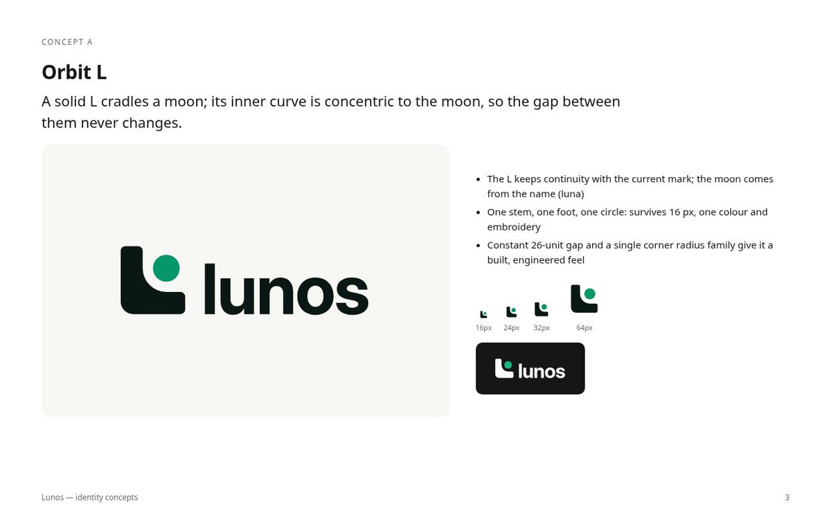 FRDBlock's tweet photo. Nemu skill AI yang gacor banget buat bikin logo. Dia riset konsep dulu, baru bikin logonya sampe jadi dan siap pake. Slide konsep hasilnya ada di gambar.

Bisa dipake di Claude Code, OpenCode, Pi, dll

https://t.co/sVshU3fWDy https://t.co/wujg1f9iY4