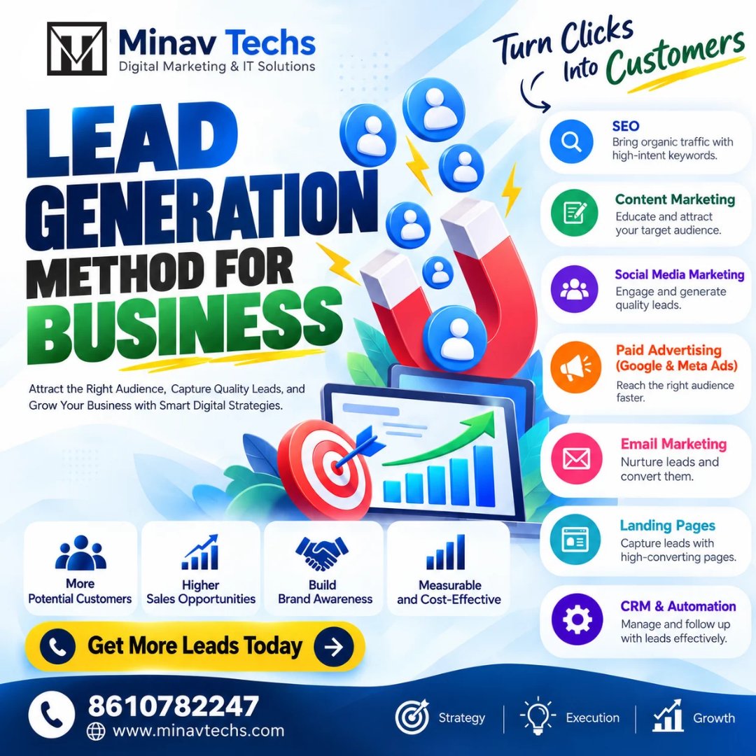 minavtech's tweet photo. 🚀 Want more qualified leads for your business?

From SEO &amp; content marketing to Google Ads, Meta Ads, social media and automation — build a smarter path from clicks to customers.
🎯 Attract. Engage. Convert. Grow.
🌐 https://t.co/MNrtZQQPAy
#LeadGeneration #DigitalMarketing https://t.co/hJCs7XAJhH