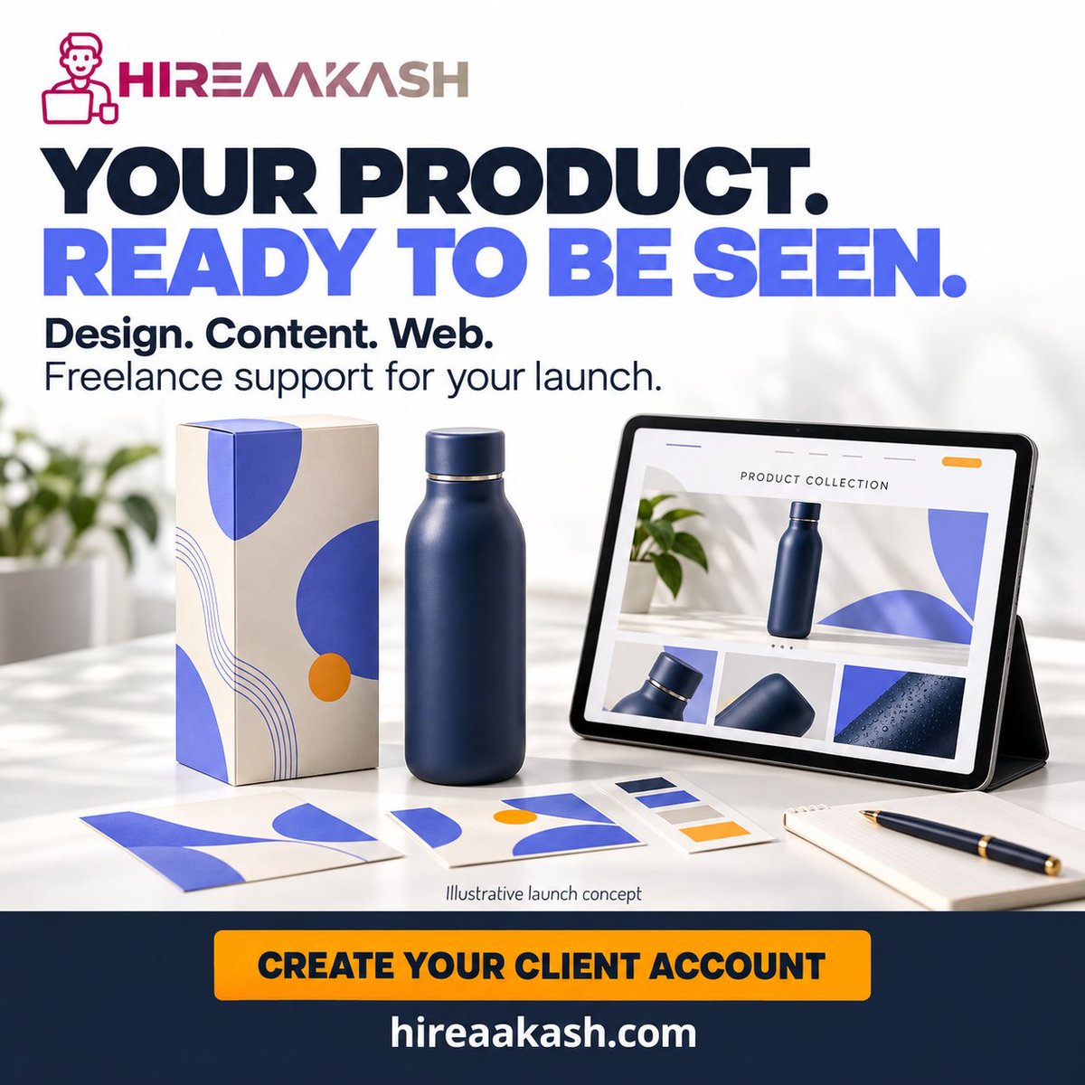 AkSolution93442's tweet photo. Launching a product? Bring its packaging, content, and website together with freelance support through HireAakash.

Create your client account:
https://t.co/IZs9U7gIem
Visual: illustrative launch concept. https://t.co/q0KcmHzaQy