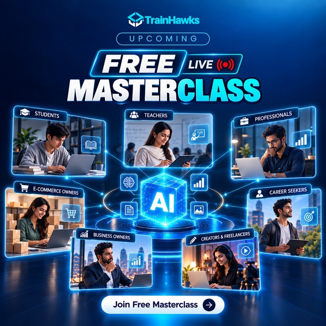 TrainHawks's tweet photo. Unlock AI for Your Profession! 🚀
For students, teachers, owners & creators:
✅ Smarter workflows & study hacks
✅ Scale e-commerce & business
✅ Save hours of manual work
💬 Which are you? Let us know! 👇
Join @TrainHawks FREE Masterclass!
#TrainHawks #FreeMasterclass #AI https://t.co/6eEyPYTMJy