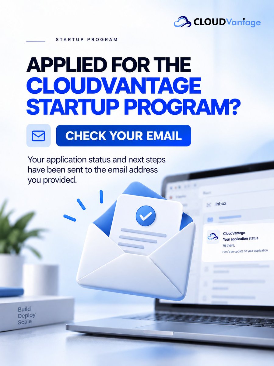 cloudvantage_ng's tweet photo. If you applied for the CloudVantage Startup Program, we’ve sent an update on your application status and next steps.

Your next step might already be waiting for you.

#CloudVantage #CloudVantageStartupProgram #AfricanStartups #Startups https://t.co/EGR6DcaAU5