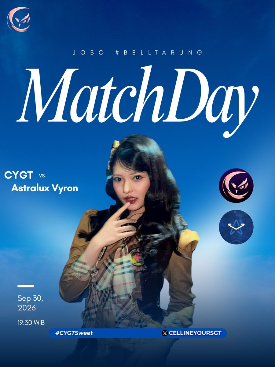 CellineYoursGT's tweet photo. 🔥MATCH DAY🔥

Last match in this group stage phase. Today we will face @AstraluxEsport at 19.00 WIB later.

Last night's victory wasn't enough for us, so keep supporting us all❤‍🔥❤‍🔥 

#CYGTSweet
#Belltarung https://t.co/mluQTut1x5