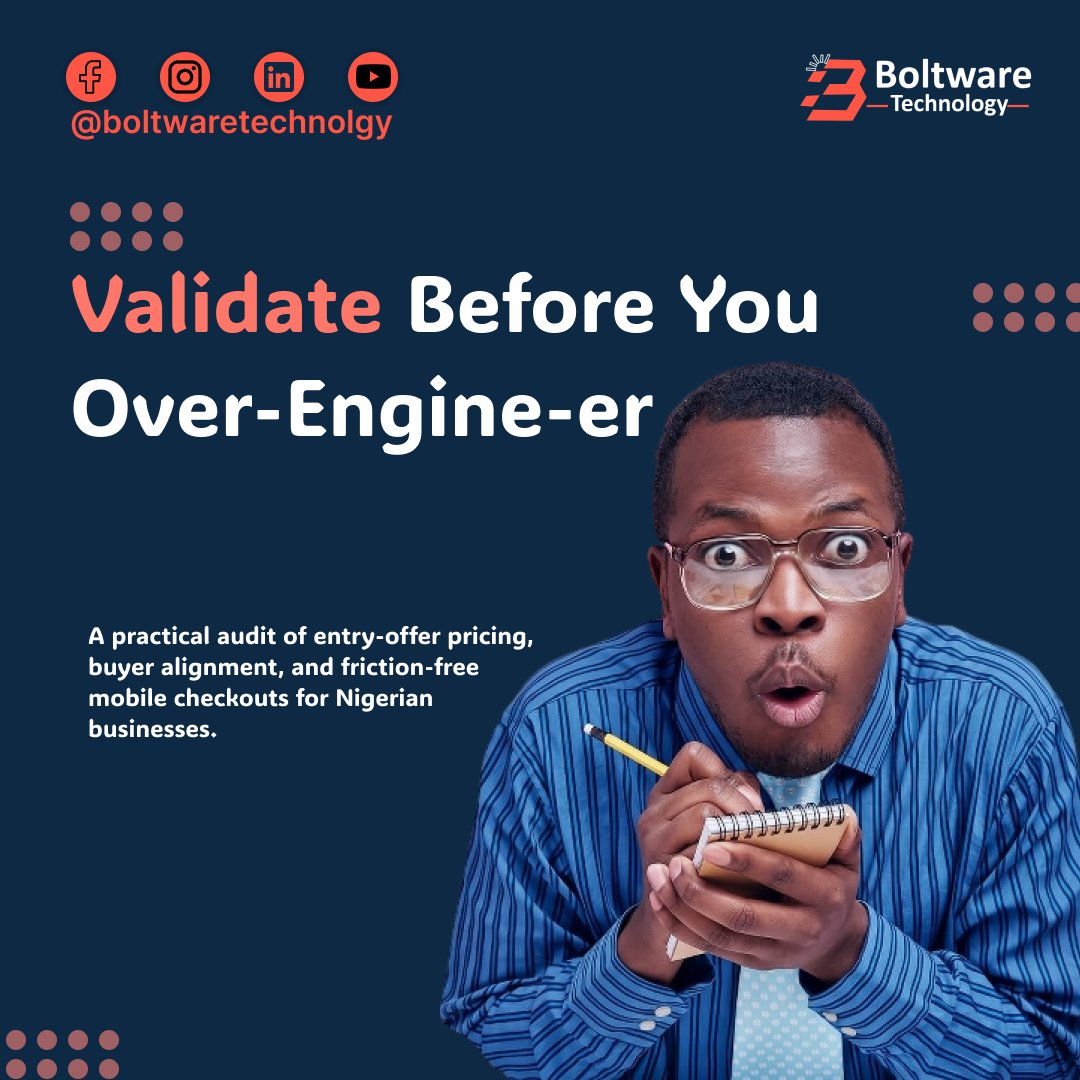 Bamidel5252's tweet photo. Which of these 4 mistakes is the most common reason Nigerian funnels fail? Drop a reply below! ๐ #DigitalMarketing #BoltwareTechnology #GrowthMarketing #Boltware #CustomerAcquisition #CEO #SalesFunnels #LagosBusiness #Founder #AbujaBusiness #MarketingStrategy #IbadanBusiness https://t.co/bk3BoDmqap