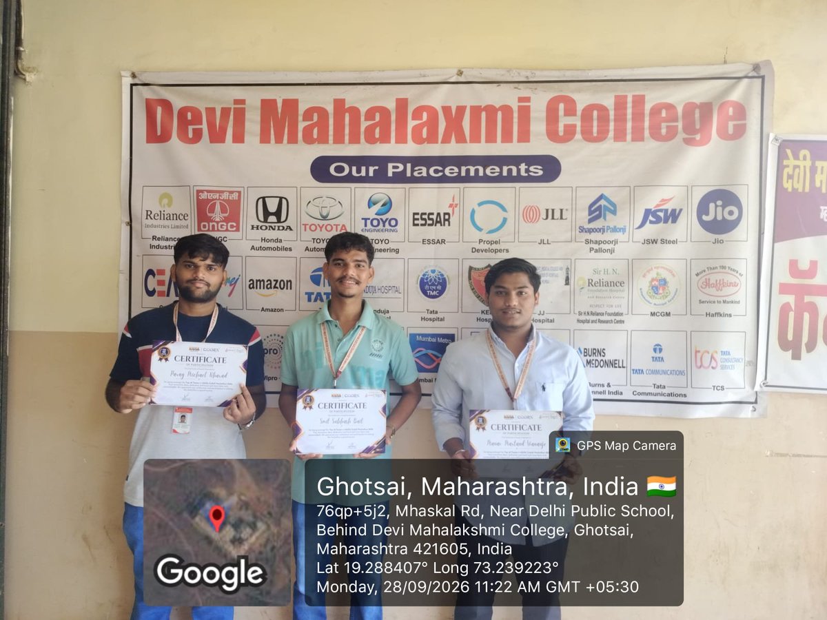DMCETTitwala's tweet photo. π Proud Moment for DMCOET! π
Congratulations to Team Quantum Coders from Computer & AIML for securing TOP 45 among 1000 teams at MUSA Codex 2026! ππ»
π Proud of your innovation, teamwork & dedication!
Congratulations Team! ππ
#DMCOET #QuantumCoders #MUSACodex2026 #Top45 https://t.co/L2b4vwr2HJ