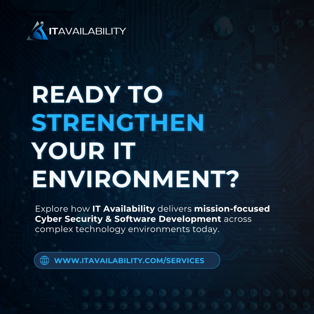 ITAvailability's tweet photo. 𝐂𝐀𝐏𝐀𝐁𝐈𝐋𝐈𝐓𝐘 𝐒𝐏𝐎𝐓𝐋𝐈𝐆𝐇𝐓: 𝐂𝐘𝐁𝐄𝐑 𝐒𝐄𝐂𝐔𝐑𝐈𝐓𝐘 &amp; 𝐒𝐎𝐅𝐓𝐖𝐀𝐑𝐄 𝐃𝐄𝐕𝐄𝐋𝐎𝐏𝐌𝐄𝐍𝐓 🔐💻

What happens when technology needs to be secure, scalable, resilient, and ready for what’s next?

That’s where we comes in.

Explore more: https://t.co/tgiqd0YArh https://t.co/ucKHWOcFz0