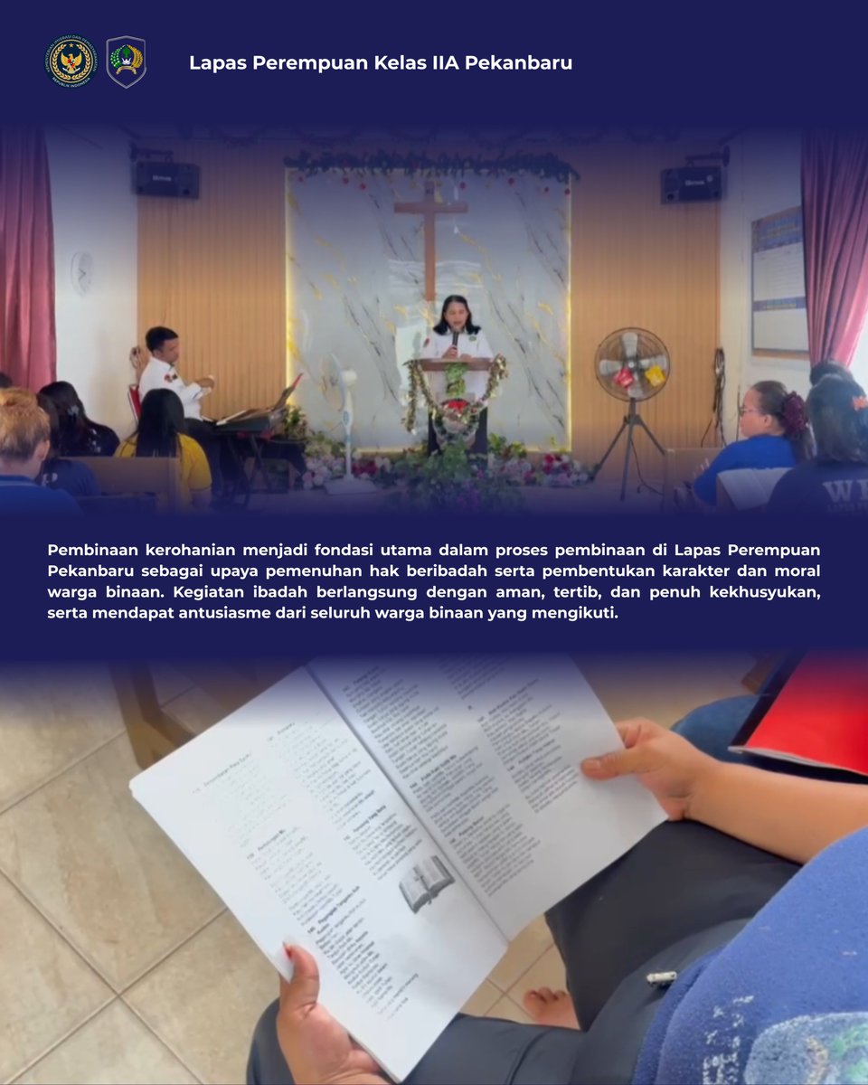 LppPku's tweet photo. Bina Kerohanian Warga Binaan Nasrani Melalui Ibadah Mingguan di Lapas Perempuan Pekanbaru✨ https://t.co/KEfEiG4LZ9