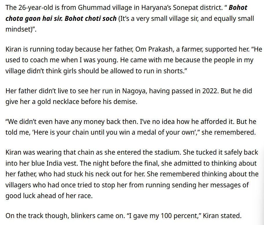 aakash_235's tweet photo. Easy to call them Bharat ki Beti/Garv once they win. Before the medal, many are told girls shouldn’t run, dream, or dare. A few make it because their families &amp; coaches fight the tide. We shouldn’t just celebrate those who make it. We should build a society where they can bloom. https://t.co/KbAr1fHjOf