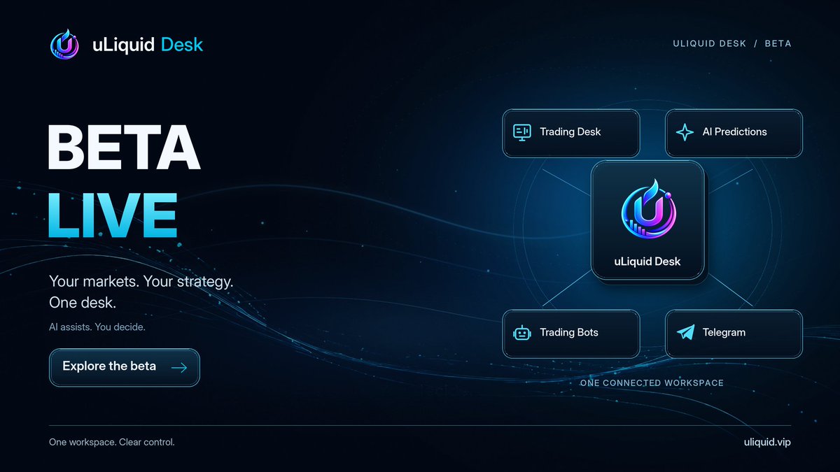 uLiquid_desk's tweet photo. 🧪 uLiquid Desk beta access is open!

You can request access to explore the platform and share your experience with us. After approval, you’ll receive an email with the next steps.

Request access:
https://t.co/vu2NqNcHEt

New to Desk? Our getting started guide covers the first steps:
https://t.co/MJrPqzdoIL