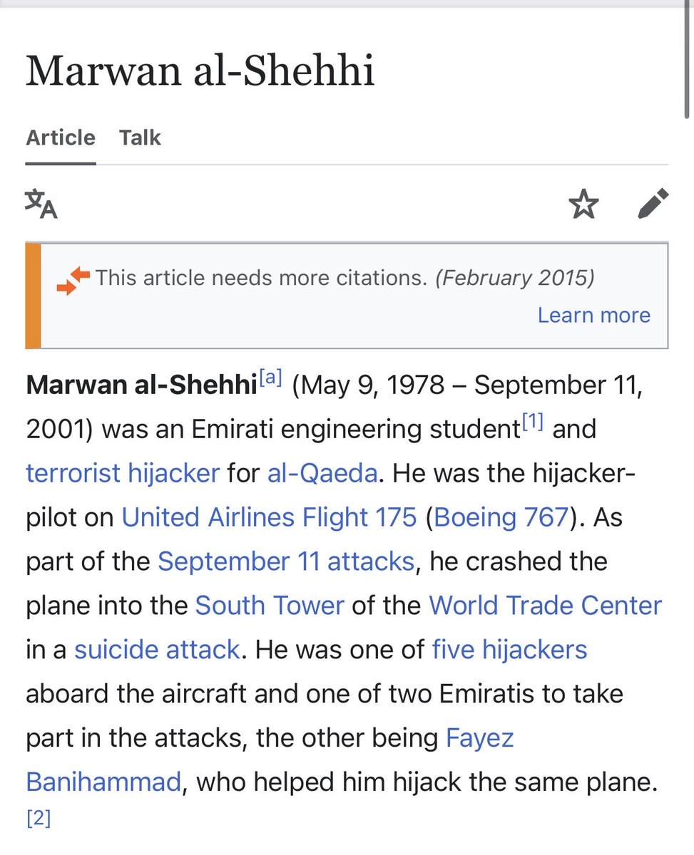 LMCABB's tweet photo. Marwan, an Emirati Hijacker pilot 9/11. 🇦🇪 

It seems history repeats itself, Sept.  📅 https://t.co/eAkIdF09ta