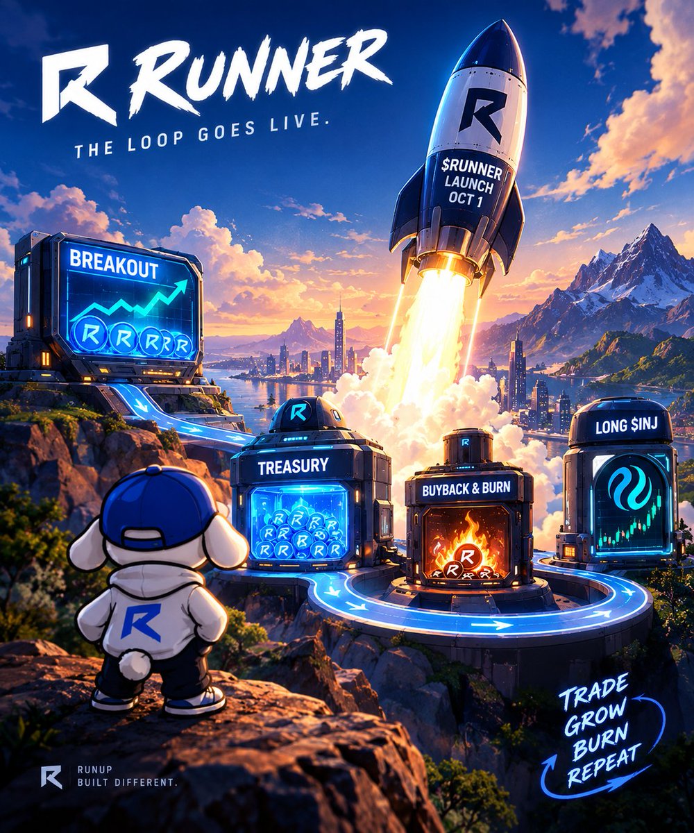 mhdihnnd0's tweet photo. $RUNNER is about to put the Runup model to the test 🚀

Breakout → Treasury → Long $INJ → Buyback &amp; Burn 🔥

If the treasury profits, $RUNNER gets bought and burned. @runupdotfun https://t.co/juzD9DbrvW