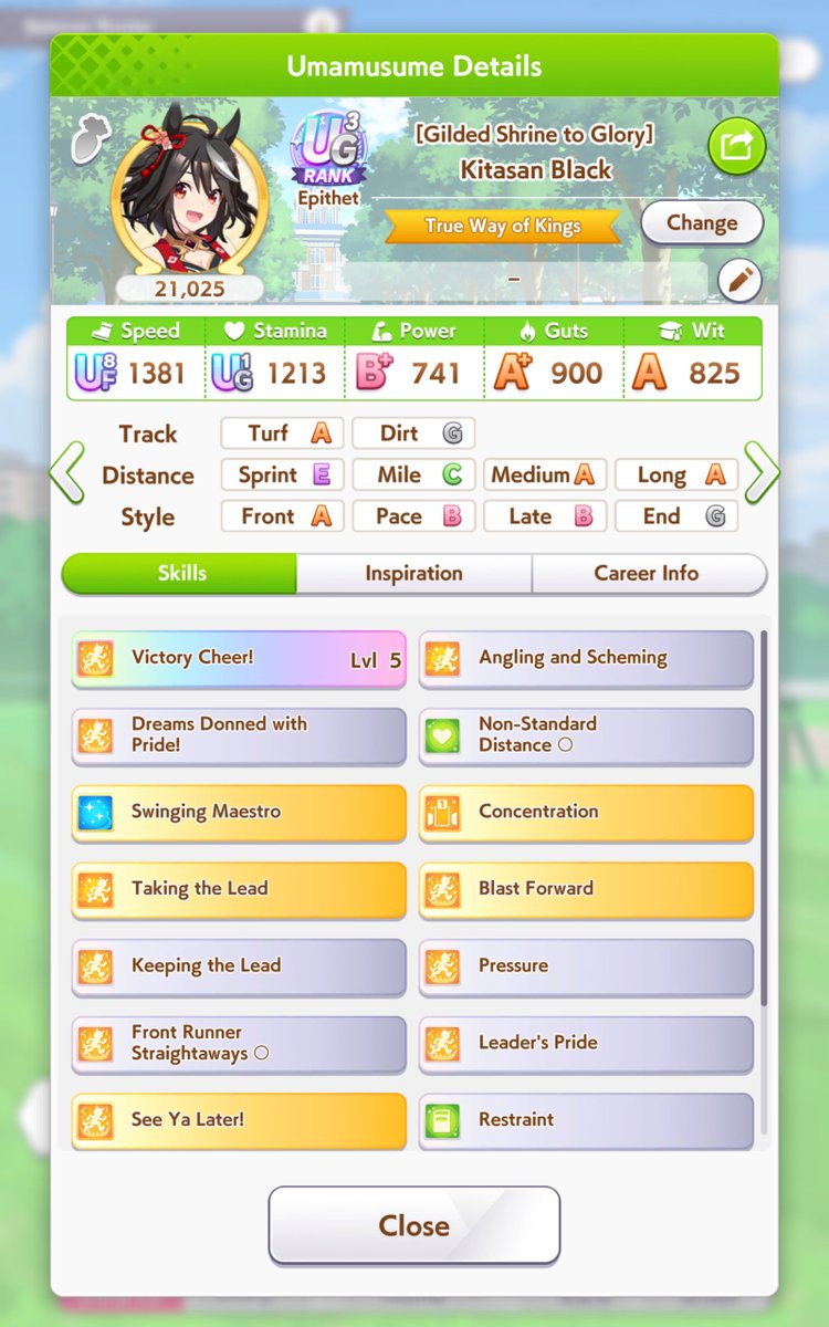 Bouquetful's tweet photo. 💐 I want to ask about Uma Global for the next CM. Is this Kitasan good? I don't have any other Speed cards than the ones on the pic. Sorry, I have not played for a few months... (==") https://t.co/CYHT4g0zU9
